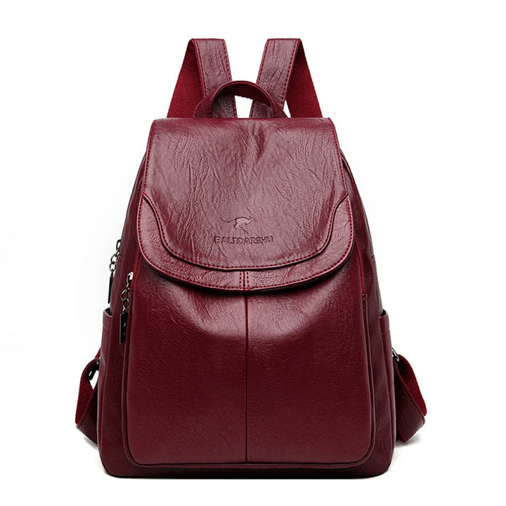 Trendy leren anti-diefstal accessoire rugzak voor vrouwen; compact en praktisch voor elke dag.