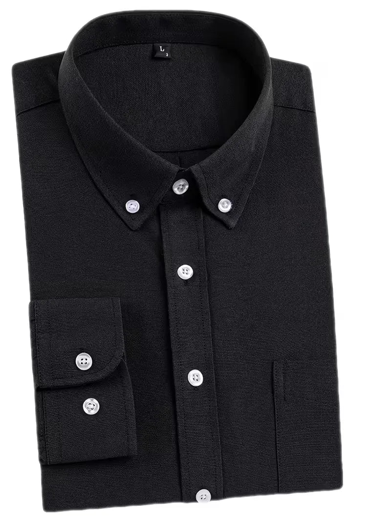 Stijlvol herenoverhemd met mandarin kraag, lange mouwen, regular fit, perfect voor herenmode.