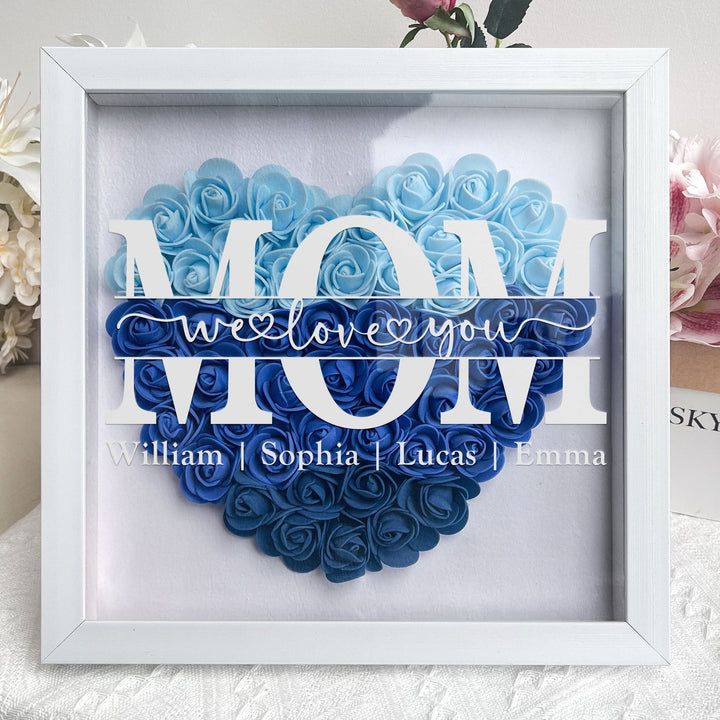 Op maat gemaakt BlossomHeart bloemenframe, perfect gepersonaliseerd familiegeschenk met liefde voor Moederdag.
