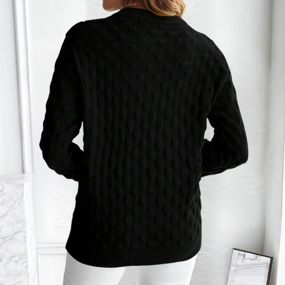 Elegante dames kasjmier trui Noa, een tijdloos mode-item dat luxe en zachtheid combineert.