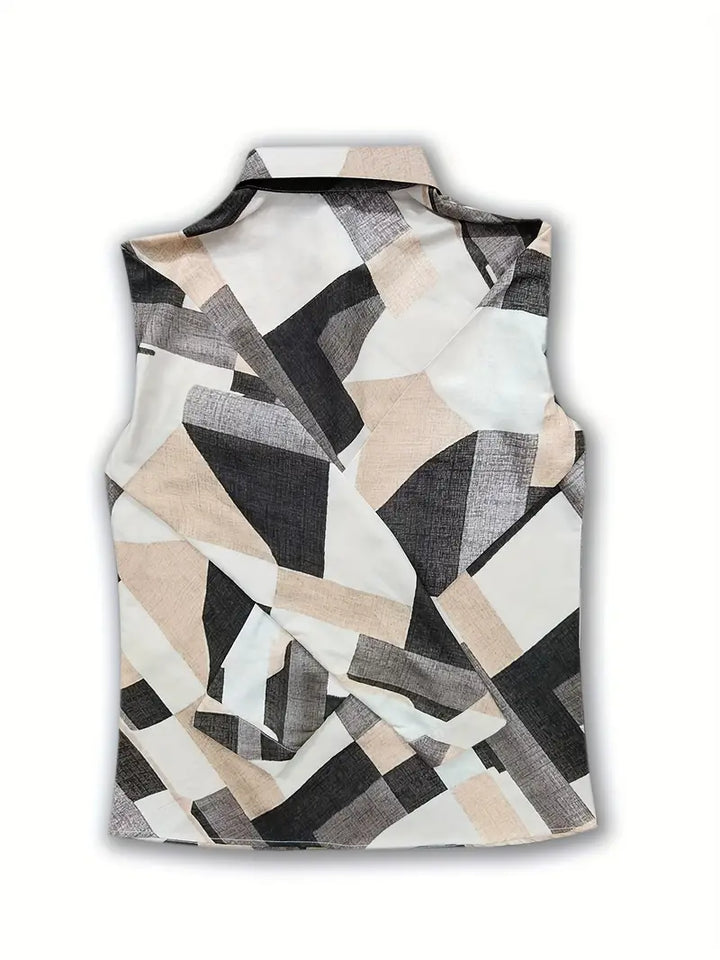 Modieuze damesblouse met uniek patroon, elegant en comfortabel, een veelzijdige lente/zomer top.