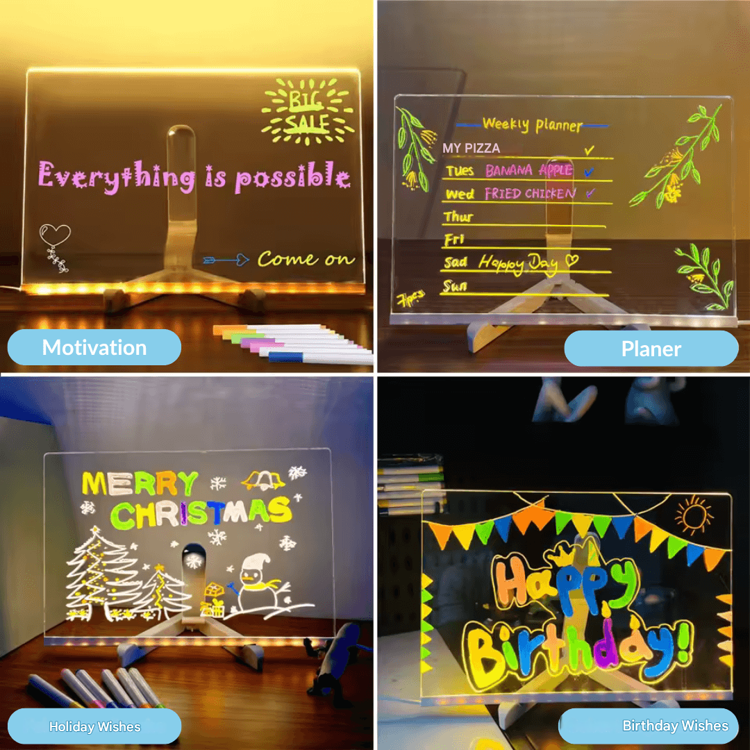 Duurzaam LED tekenbord voor kinderen. Lichtgevend en educatief speelgoed dat creativiteit en leerplezier combineert.