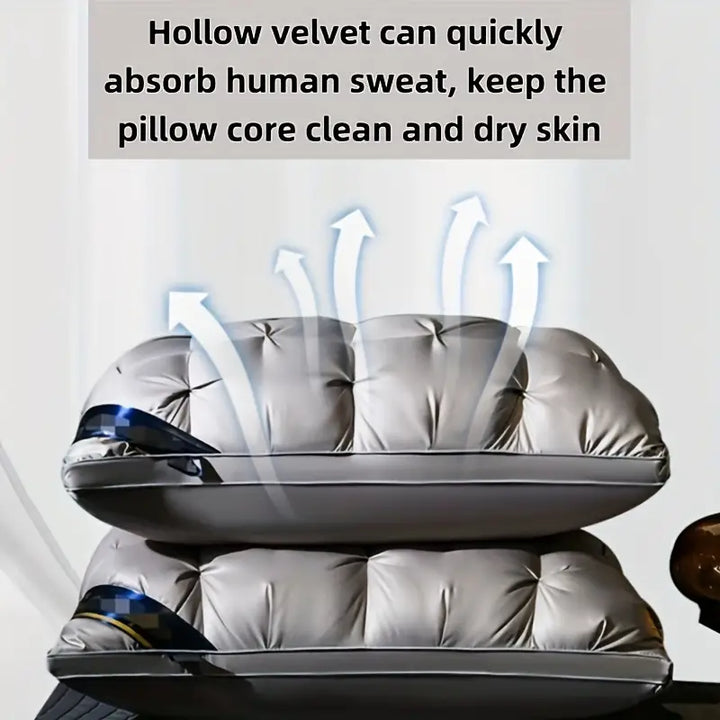 Comfortabel slaapkussen met ergonomische nekondersteuning, bevordert een gezonde slaaphouding.