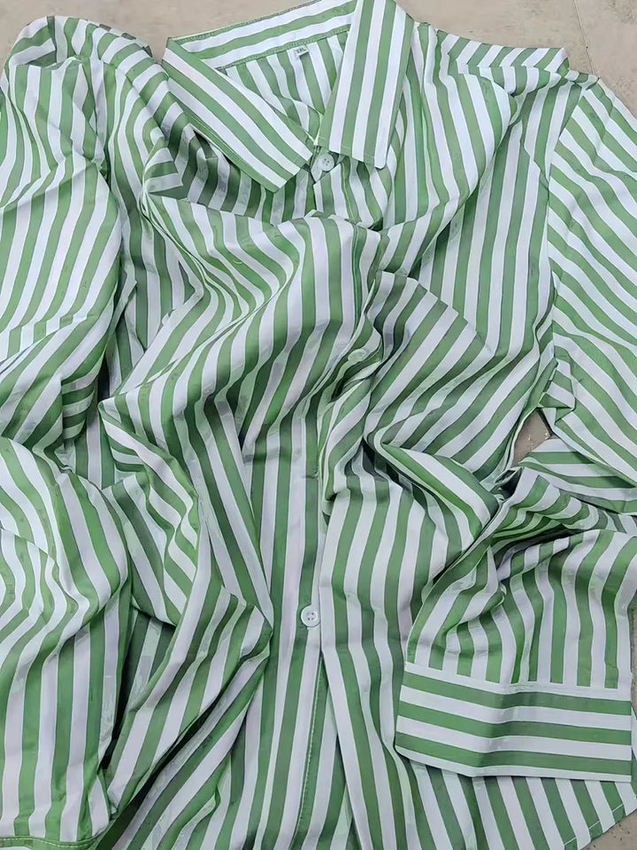 Duurzaam herenoverhemd, slim fit, met verticale strepen en lange mouwen. Perfect voor zakelijk casual.