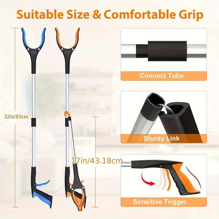 Ergonomische grijper met comfortabele grip, ideaal voor ouderen en minder validen, verbetert bereikbaarheid.