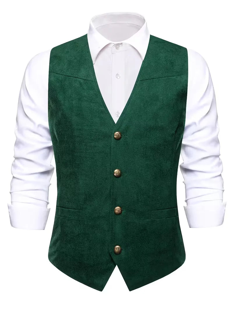 Elegant heren gilet, V-hals, knoopsluiting, past bij diverse kostuums.