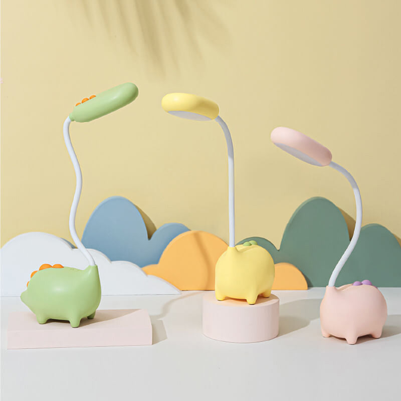 Speelse en veilige dinosaurus lamp, LED bureaulamp voor kinderen met zacht, oogvriendelijk licht.