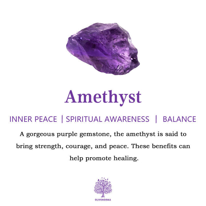 Spirituele Lina dames ketting met amethist, rozenkwarts of aventurijn natuursteen.