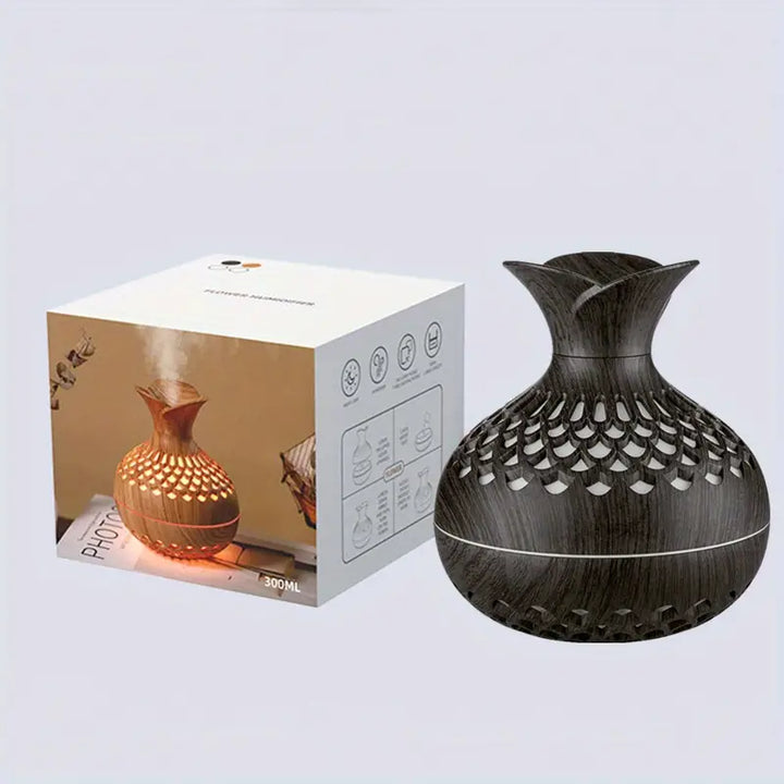 AromaBloom: moderne luchtbevochtiger, sfeervolle lamp en diffuser voor aromatherapie en stijlvol interieur.