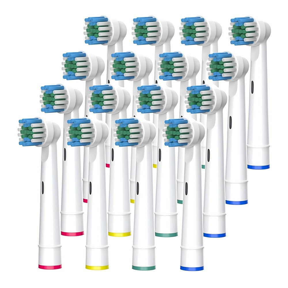 16 vervangende tandenborstelkoppen voor elektrische tandenborstels; essentiële mondhygiëne.