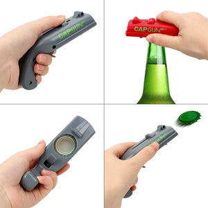 Handige schietende flesopener voor alle soorten flessen, onmisbaar partygadget voor een feestje.