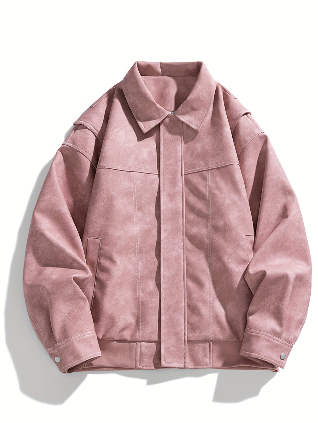 Praktische herenjas met verborgen knoopsluiting, geschikt voor dagelijks casual gebruik in lente/herfst.