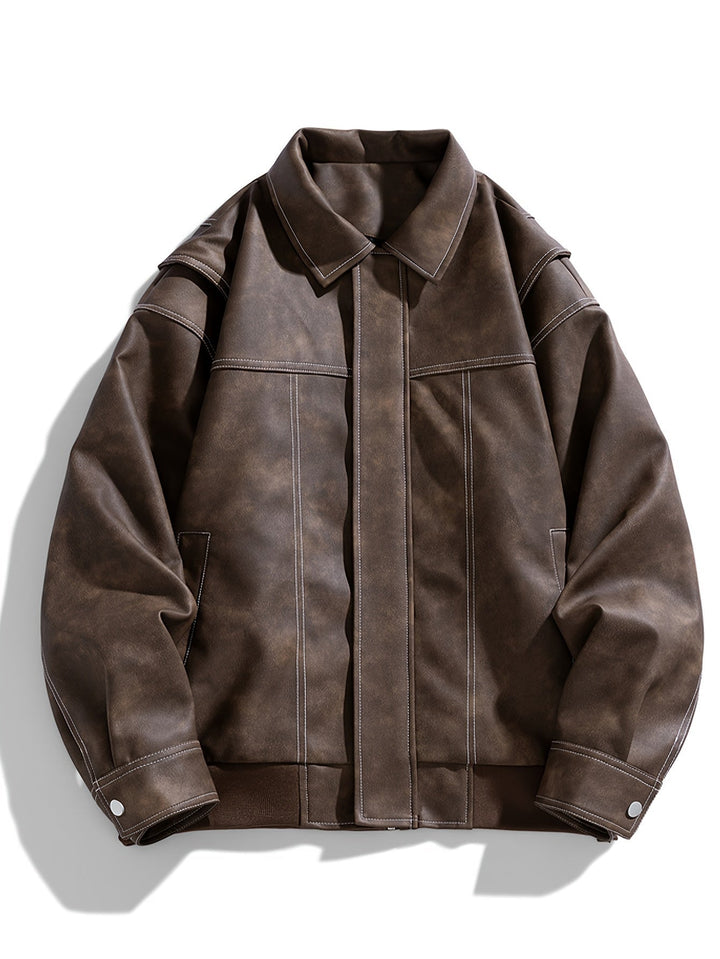 Heren casual jas met stijlvolle klepkraag, perfect voor lente en herfst als praktische bovenkleding.