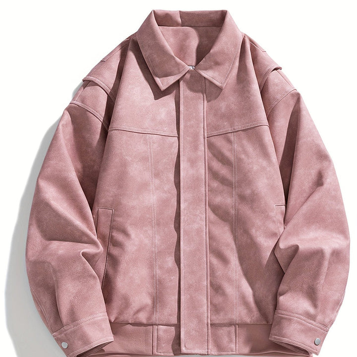 Praktische heren bovenkleding, een casual jas met diepe zakken en een onderscheidende klepkraag.