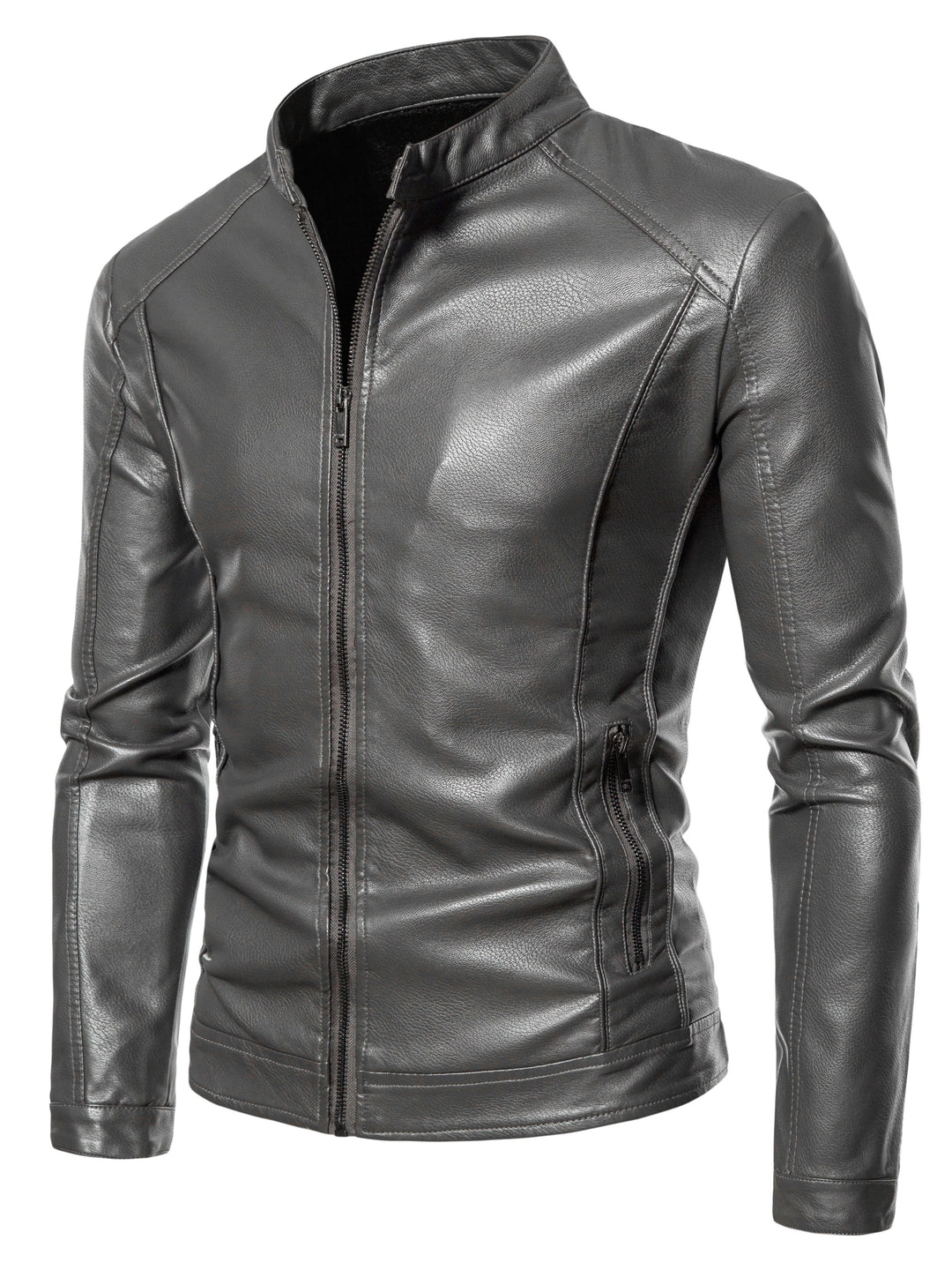Modern heren jack met opstaande kraag, comfortabele pasvorm en ritssluiting, ideaal als herfstjas.