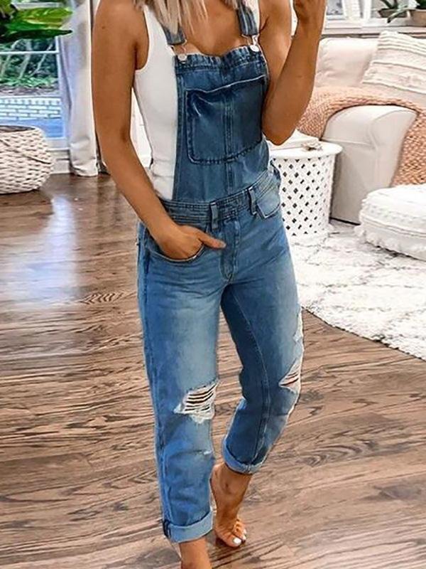 Grijze Hoymans dames jumpsuit met dubbele bandjes, een stoere en comfortabele eendelige outfit voor lente/zomer.