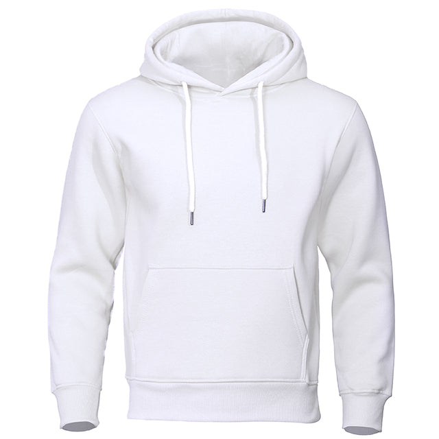 "Casual heren hoodie met zachte fleece, capuchon en kangoeroezak; comfortabele pasvorm voor dagelijks gebruik."