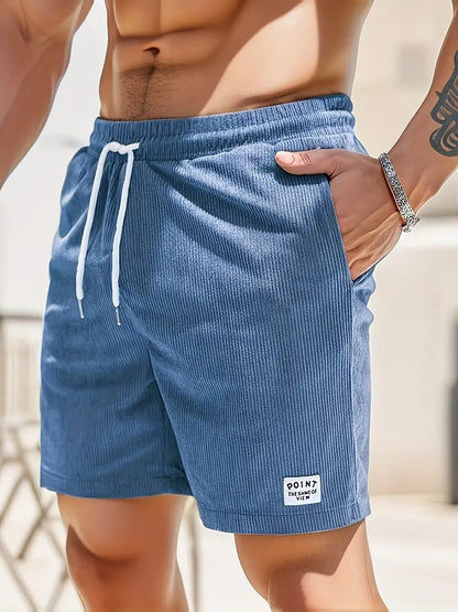 "Casual heren zwembroek met elastische taille en trendy design, ideaal voor strand en zwembad."