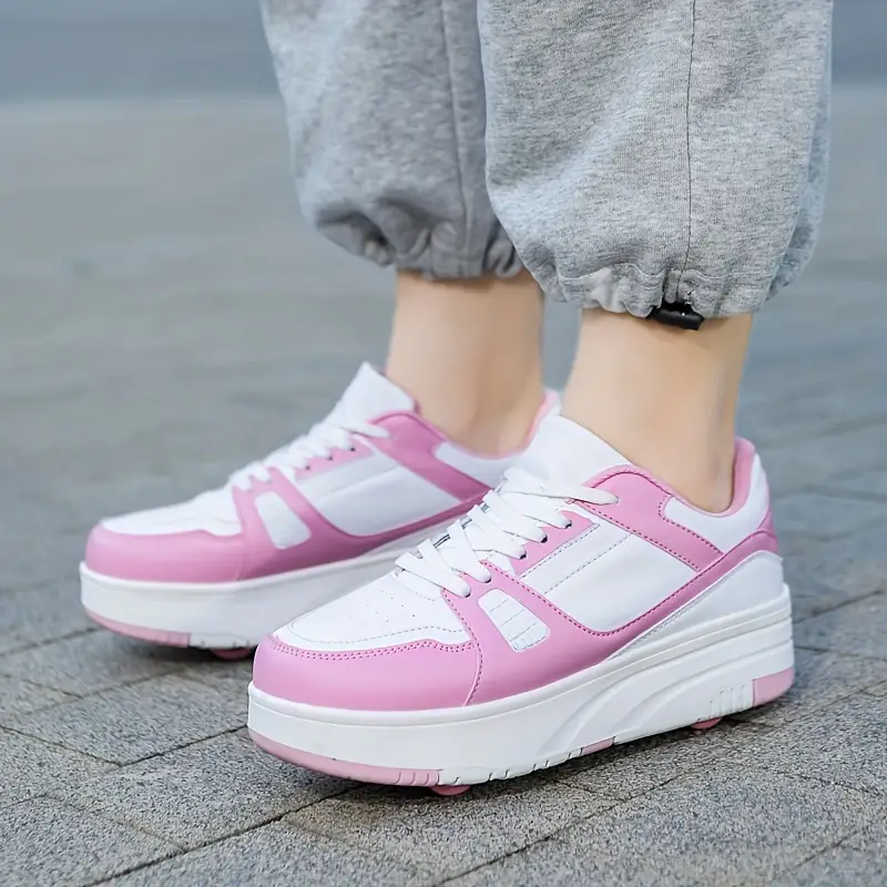 "Casual rollersportschoenen Donny met afneembare wieltjes, kleurrijk en flexibel ontwerp, ideaal voor kinderen."