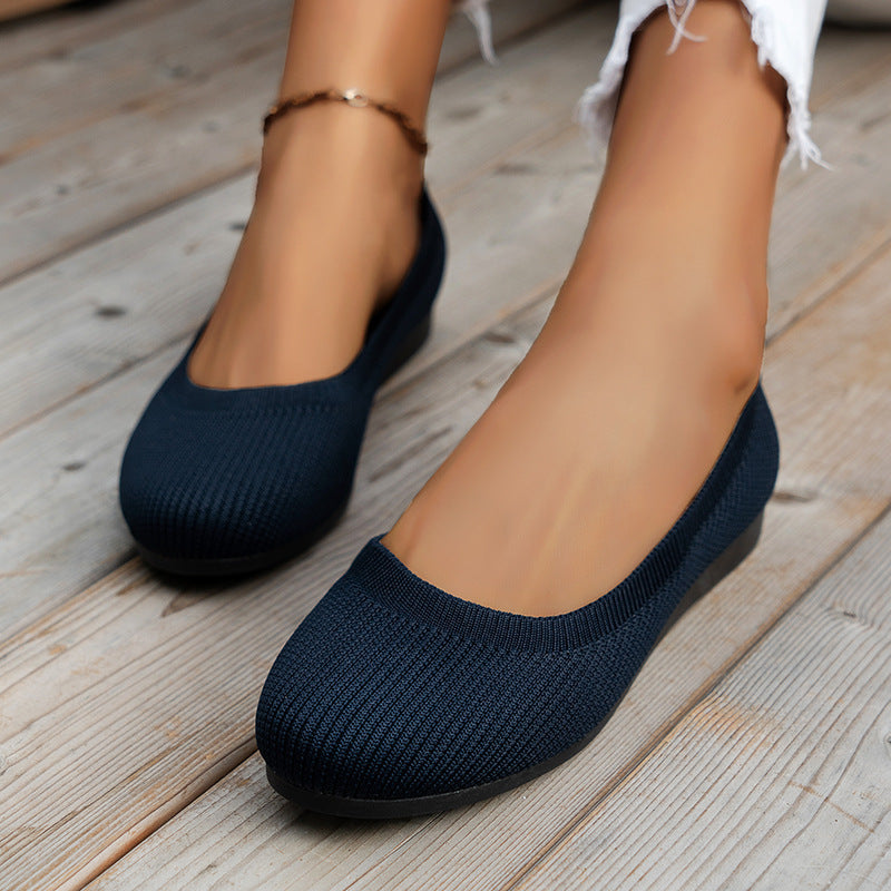 Dames platte instapschoenen met ronde neus voor dagelijks comfort. Perfect voor lente en zomer.