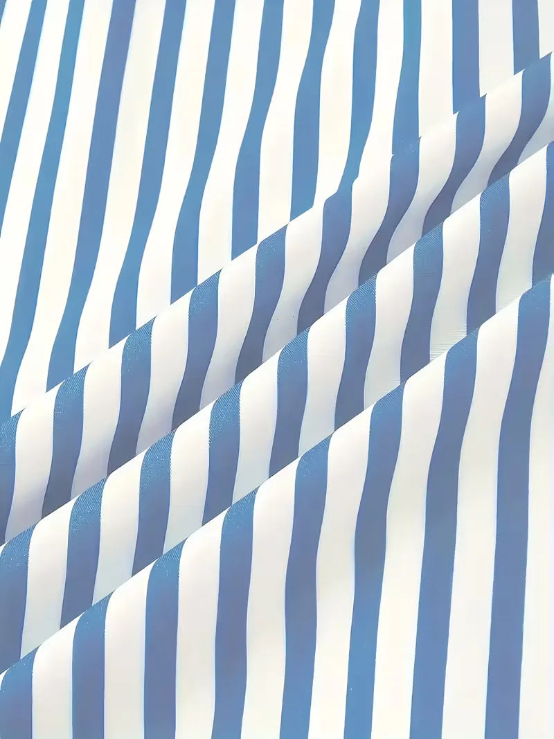 Zakelijk casual herenoverhemd, slim fit, met lange mouwen en verticale strepen voor een nette uitstraling.