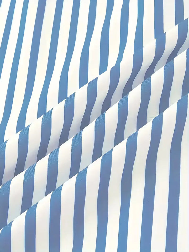 Zakelijk casual herenoverhemd, slim fit, met lange mouwen en verticale strepen voor een nette uitstraling.