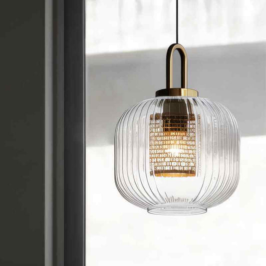 Hanglamp met Glazen Kap - Sfeervolle Verlichting