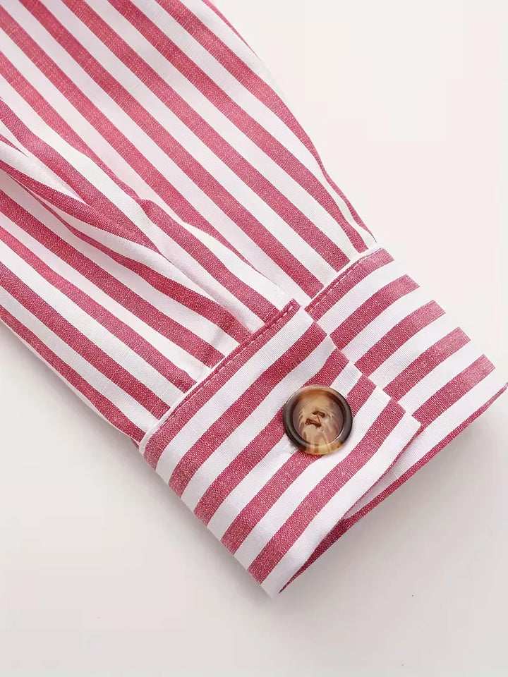 Stijlvol slim fit overhemd, lange mouwen, gestreept patroon, ideaal voor werk of vrije tijd.