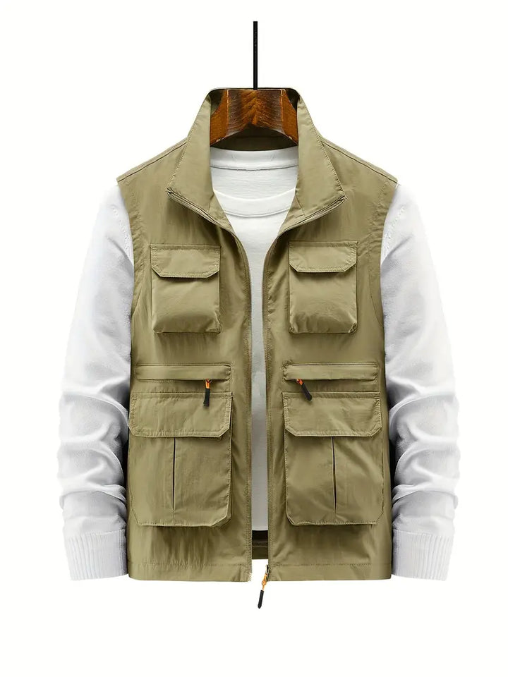 Stijlvol casual Thorne herenvest, perfecte functionele bovenkleding voor buiten en alledaags, met ritsen.