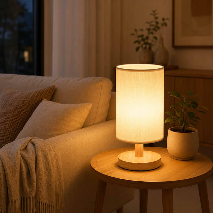 Draadloos bedienbare dimbare LED tafellamp, ideaal als nachtlampje of sfeerverlichting.
