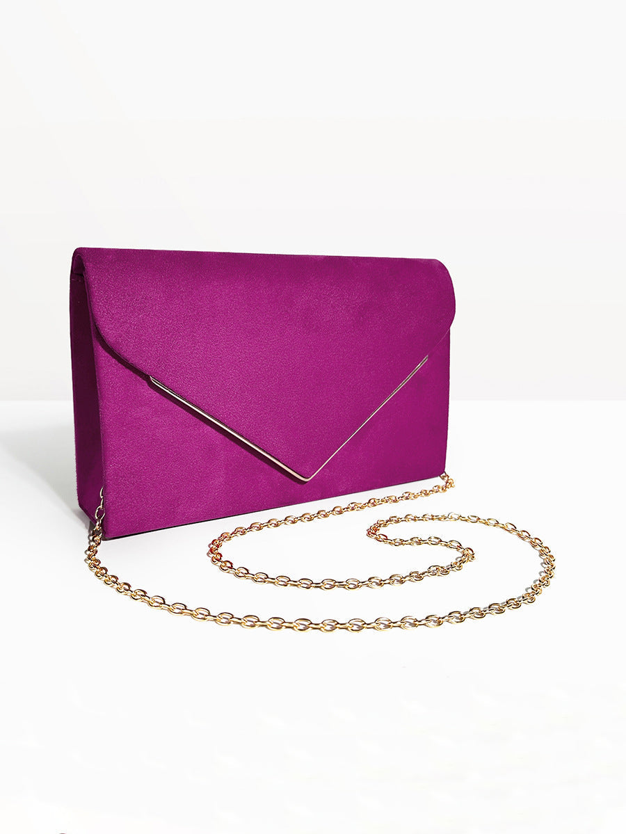 Elegante dames handtas: suède-stijl fluwelen envelop clutch met magnetische sluiting, avondaccessoire.