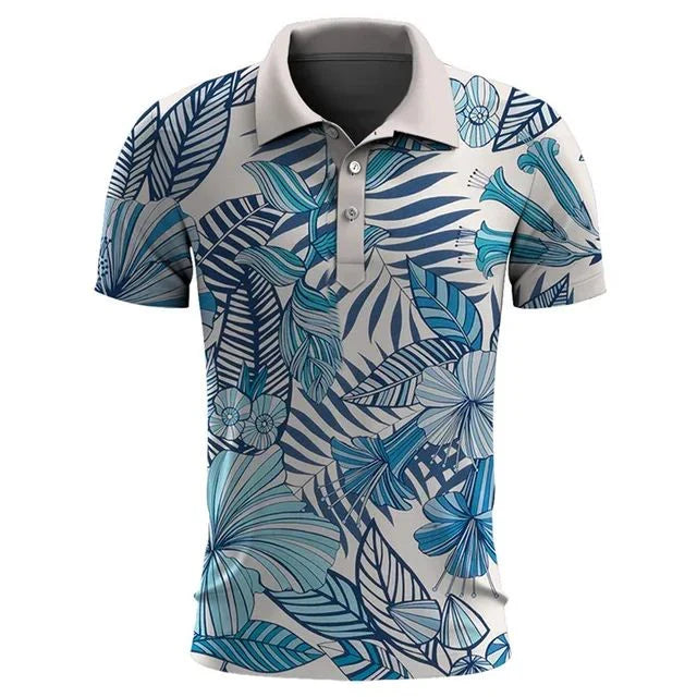 Chique herenpolo, stijlvol design, ademende stof voor tropische zomer. Comfortabel poloshirt voor zomerse mode.