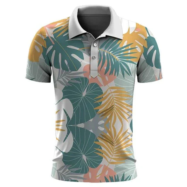 Moderne herenpolo, chic en comfortabel, perfect voor zomerse mode en casual outfits. Ademend poloshirt voor tropische dagen.