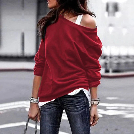 "Chique off-shoulder damestrui, één blote schouder, elegant en vrouwelijk design, ideaal voor elke gelegenheid."