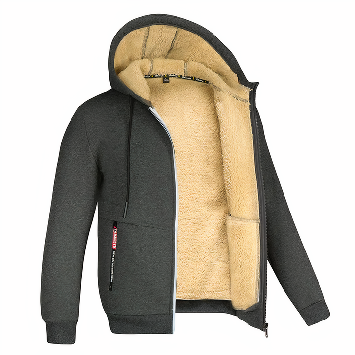 Veelzijdig heren sweatvest met capuchon en ritssluiting, perfect als vrijetijdskleding.