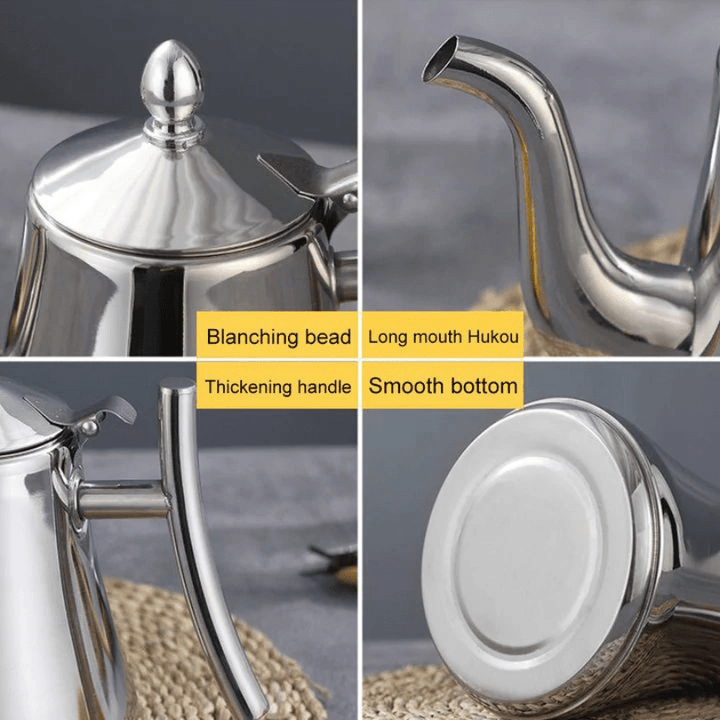 Premium inductie waterkoker met filter, geborsteld roestvrij staal design, voor een stijlvolle en functionele keuken.