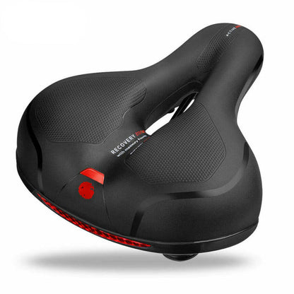 "Comfortabel fietszadel met CloudComfort techniek, zacht en ademend, universele pasvorm, geschikt voor alle fietsmodellen."