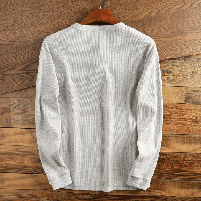 Comfortabel heren shirt met unieke wafelstructuur, veelzijdig als basic henley top.