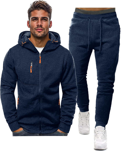 "Comfortabel heren trainingspak in diverse kleuren, stijlvol ontwerp, ademend en duurzaam, perfect voor sportieve dagen."