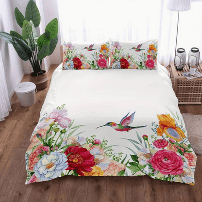 "Comfortabel kleurrijk dekbed met kussenslopen, multicolor patroon, hoogwaardig katoen voor een stijlvolle slaapkamer"