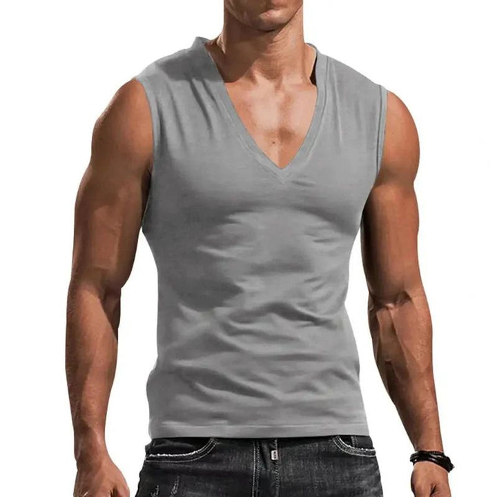 Casual mouwloze heren top voor zomer. Comfortabel en sportief, perfect als tanktop voor dagelijks gebruik.