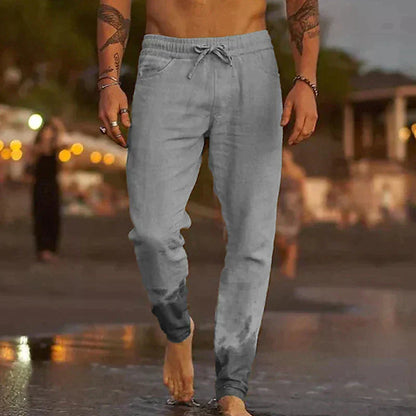 "Comfortabele, ademende linnen herenbroek voor elke gelegenheid met stijlvolle, tijdloze look."
