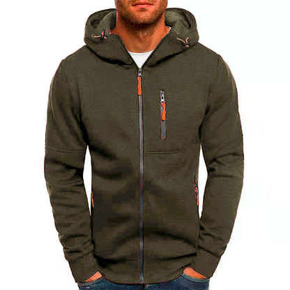 Comfortabele heren hoodie met warme fleecevoering en capuchon, ideaal voor stijl en comfort bij elk weertype.