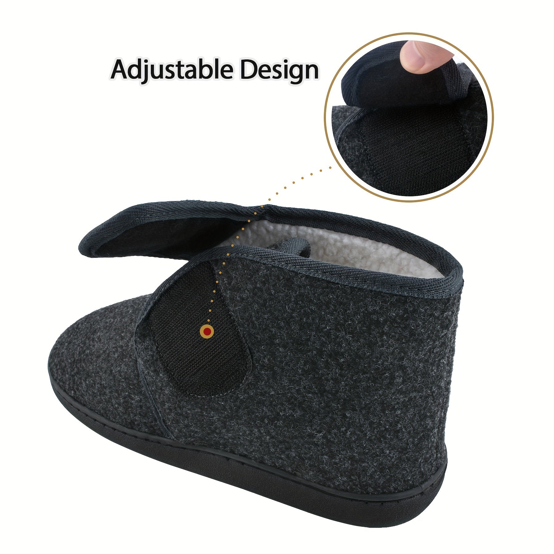 Comfortabele herenpantoffels in vintage stijl met stevige enkelband, stoffen binnenkant en TRP-zool voor grip en duurzaamheid