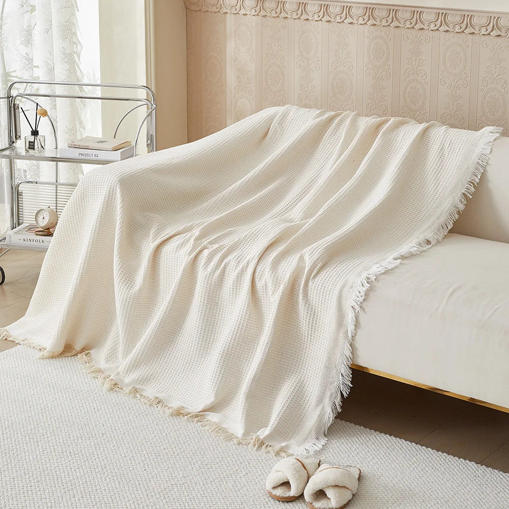 Optimale bankbescherming met ComfortWeave hoes (beige/khaki). Duurzaam, wasbaar polyester katoen voor jouw meubel.