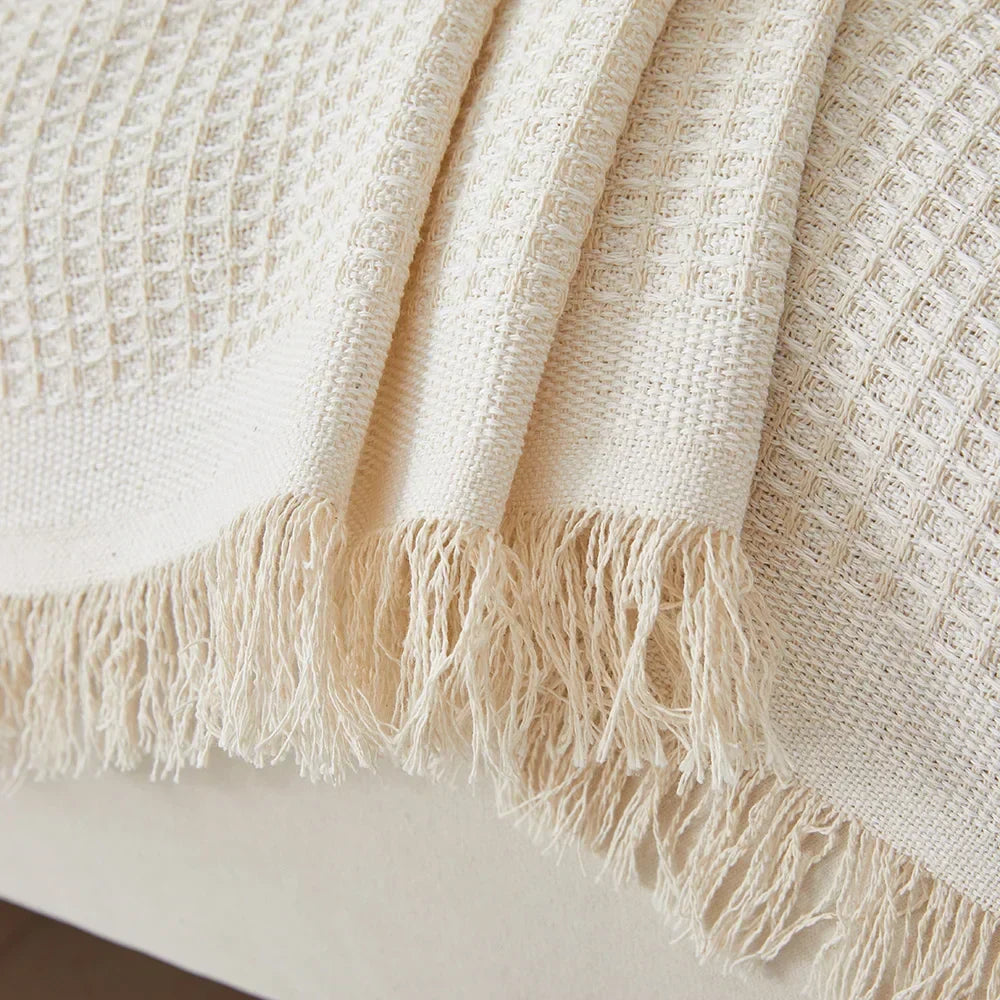 ComfortWeave bankhoes van polyester katoen in beige/khaki. Wasbare, ademende meubelhoes voor duurzame interieurbescherming.