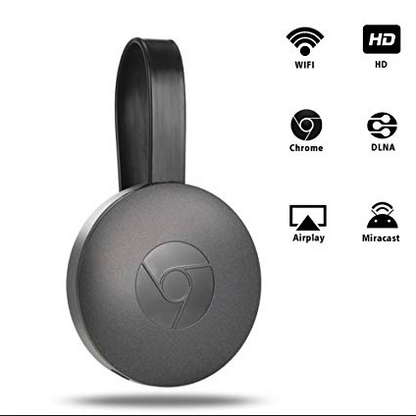 "Compacte Chromecast draadloze streamer voor naadloze 4K streaming van muziek en video's via smartphone of tablet naar TV."
