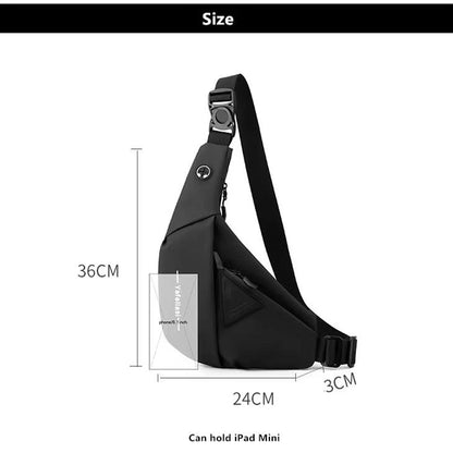 "Compacte heren crossbody tas, lichtgewicht en stijlvol, met verstelbare schouderband voor dagelijks handsfree gemak."