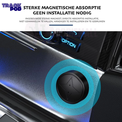 "Compacte magnetische GPS-tracker voor voertuigen, zwart veldachtig ontwerp, ideale realtime beveiligingstracer."