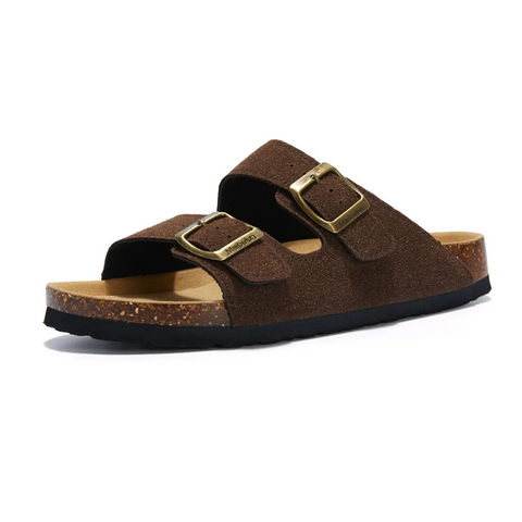 Modieuze dames sandalen met anatomisch gevormd kurkvoetbed, perfect voor langdurig draagcomfort.